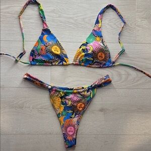 Colorful Floral Bikini Set size Large